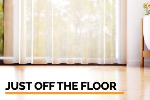 Just off the floor drop effect for a Sheer Curtain