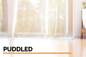 The puddled drop effect for a Sheer Curtain